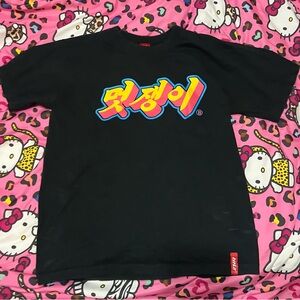 Black graphic tee, size medium